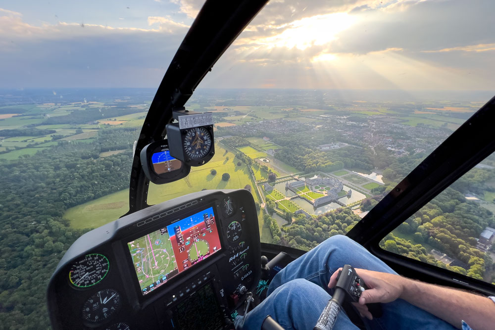 Hubschrauberflug über Schloss Nordkirchen